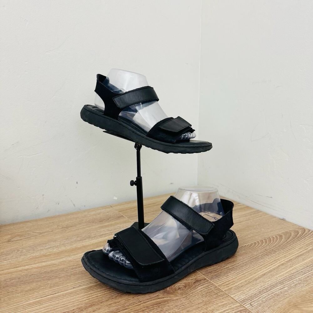 Born Half or Black Leather Strappy Sandal Women’s Size 9